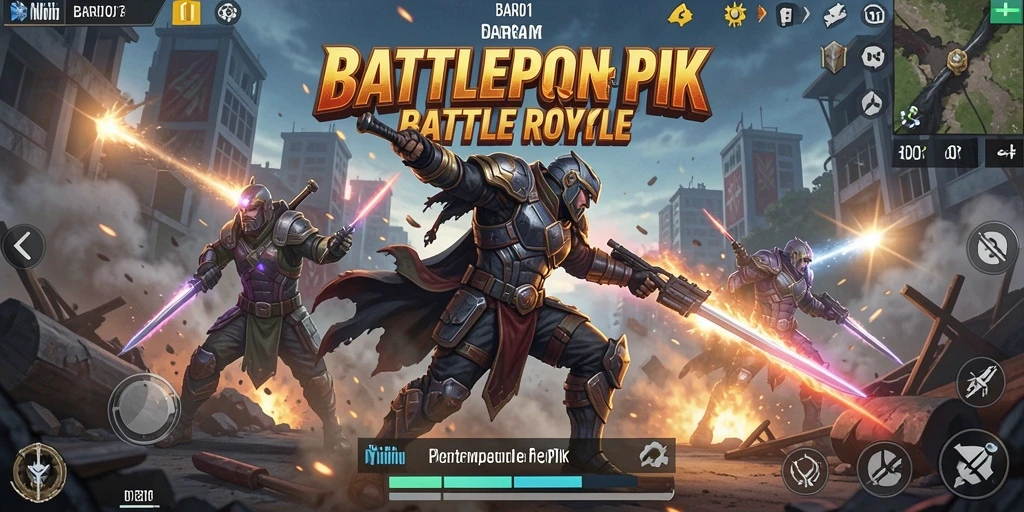 Tampilan gameplay seru di BARU01 dengan pertarungan Battle Royale.