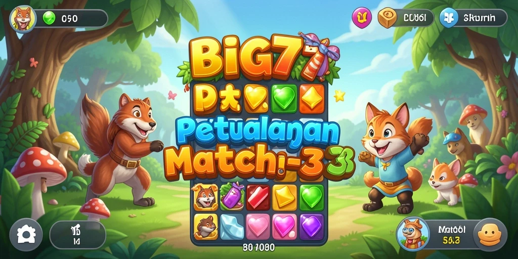 Tampilan gameplay seru dan penuh warna dari BIG77.