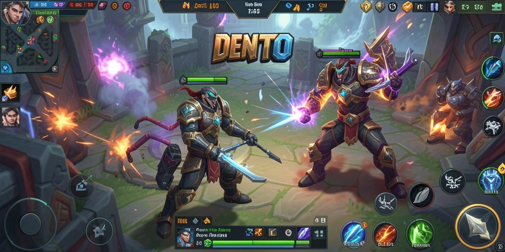 Gameplay DENTOTO dalam aksi seru di arena MOBA.