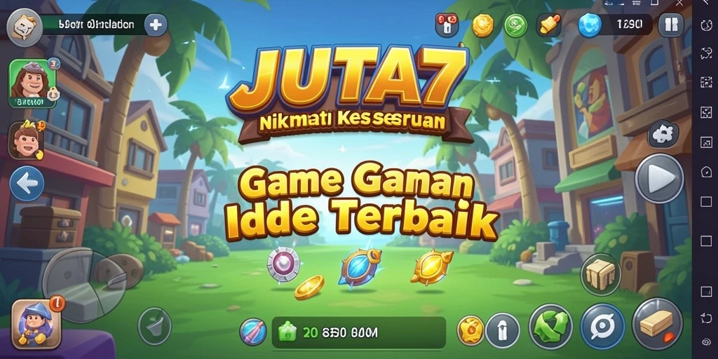 Screenshot utama JUTA7 memperlihatkan gameplay menarik dalam pengelolaan sumber daya Idle.