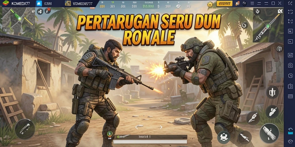 Tangkapan layar <strong>KOMEDI77</strong> menampilkan gameplay Battle Royale yang menegangkan dan seru.