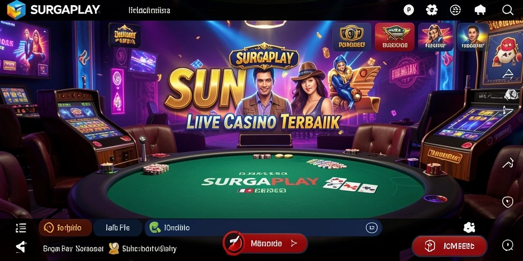 Tampilan gameplay Live Casino SURGAPLAY dengan dealer profesional dan suasana kasino yang mendebarkan.