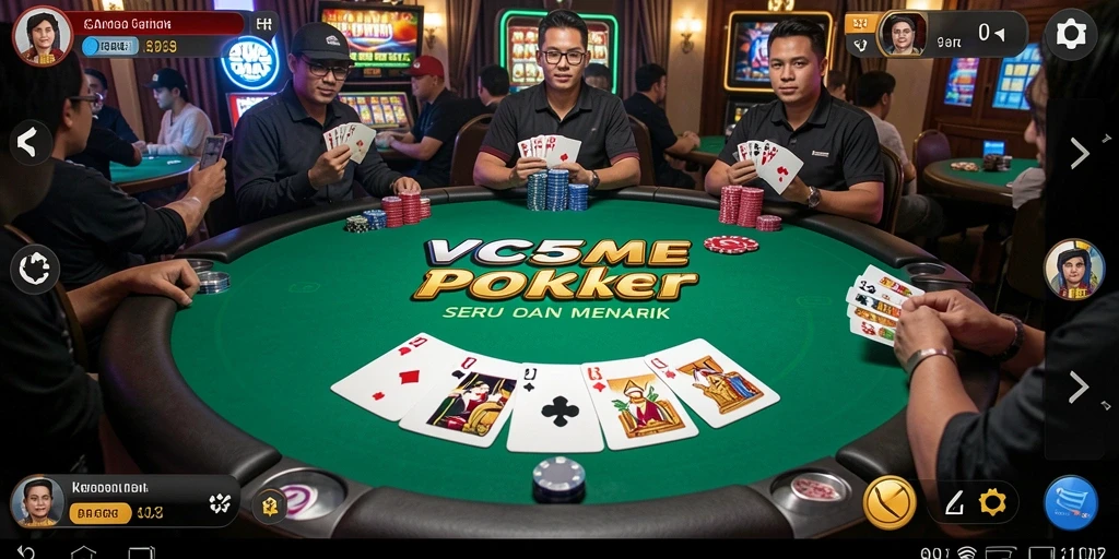 Tampilan gameplay Poker yang cepat dan interaktif di VC55.