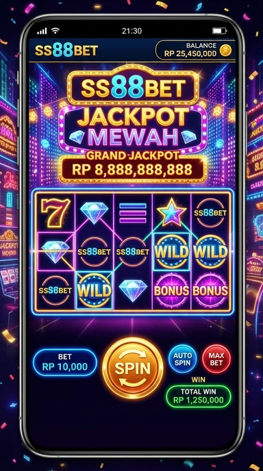Tangkapan layar dari menu utama aplikasi ss88bet yang responsif.